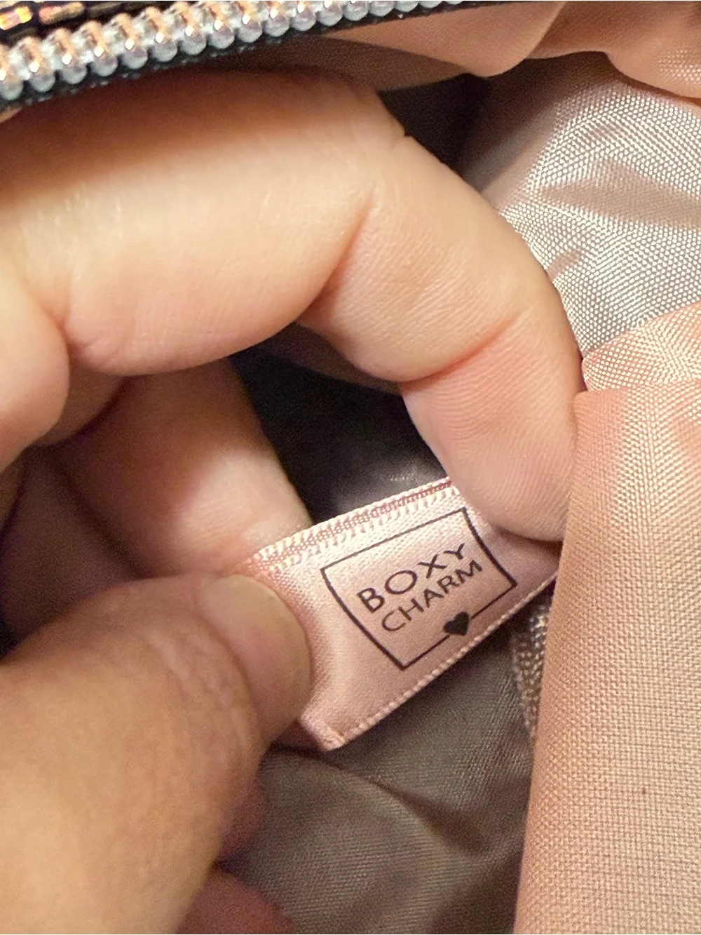 NEW BoxyCharm Iridescent Rose Gold Makeup Bag